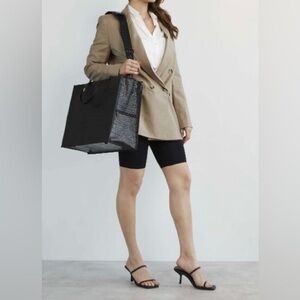 BEIS The Large Work Tote  in Black Croc NWOT